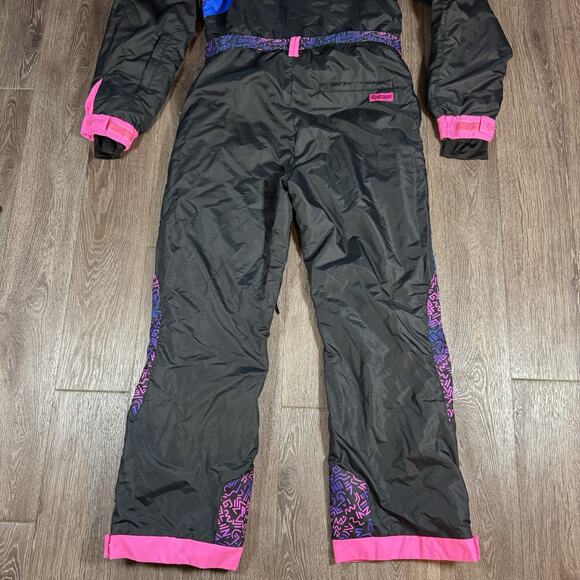 Tipsy Elves Night Run Neon One Piece Snowsuit Men’s Size L Ski Suit Retro 80s - Picture 14 of 15